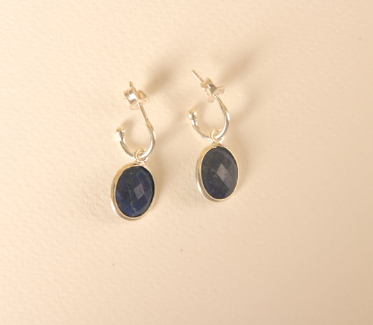 Lapis Lazuli C Bend Earrings