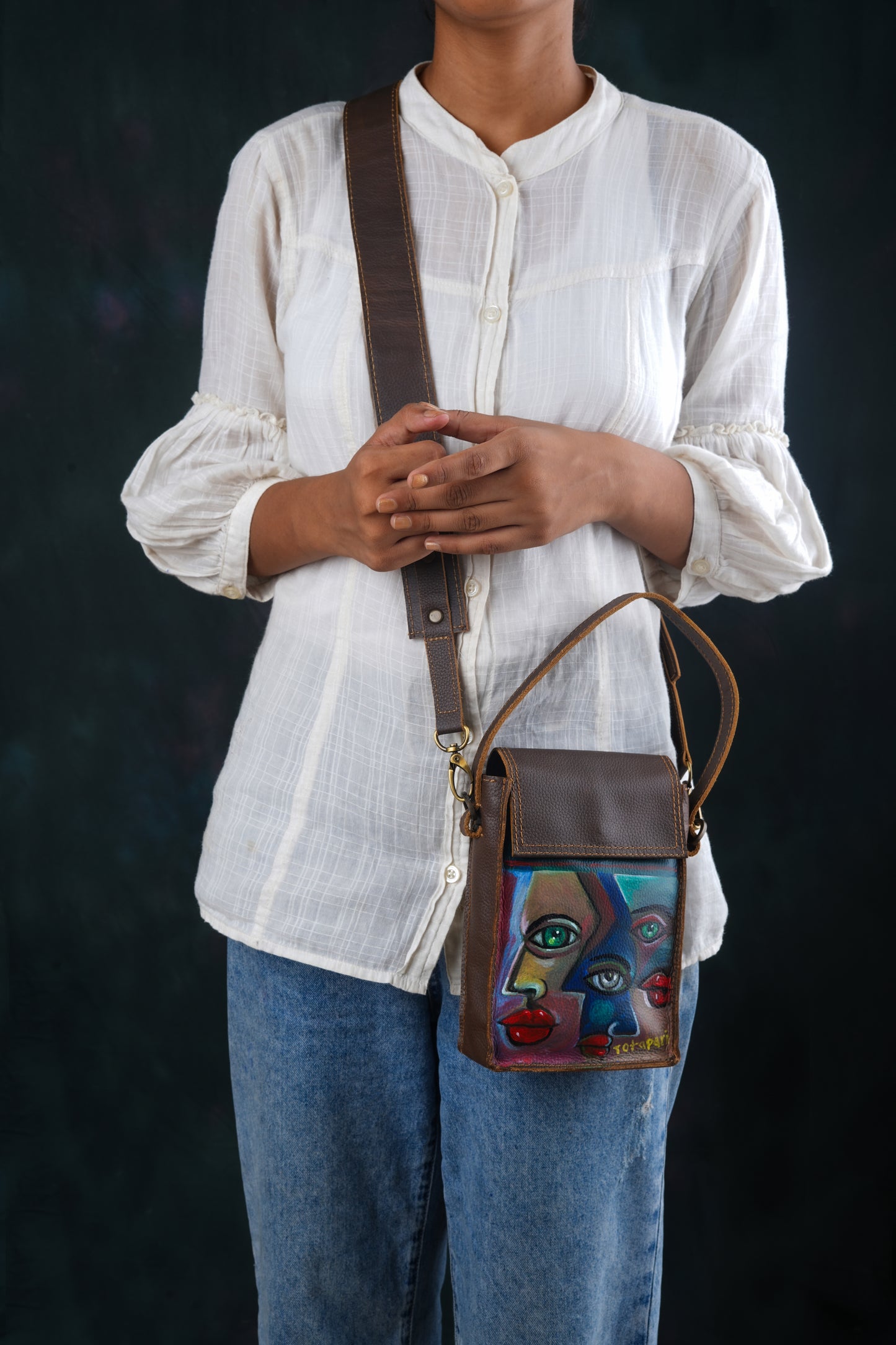 Expressions Handpainted Leather Sling