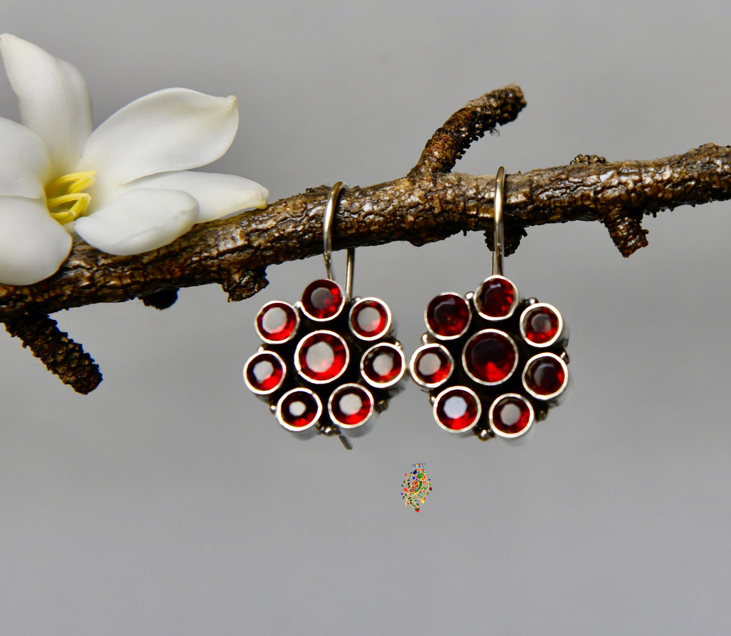 Red Flower Earrings