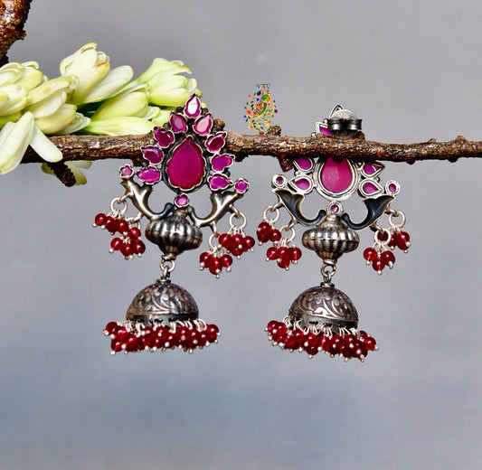Royal Ruby Jhumkas