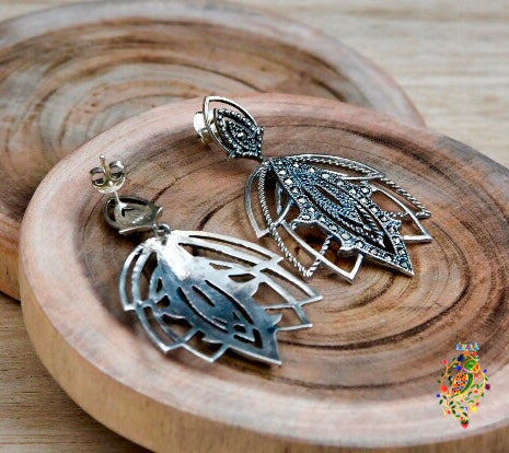 Marcasite Lotus Earrings