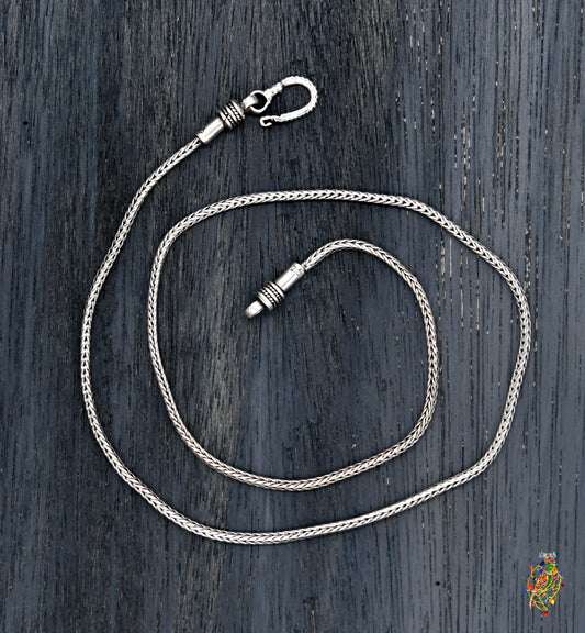 Silver Oxidised Herringbone Chain