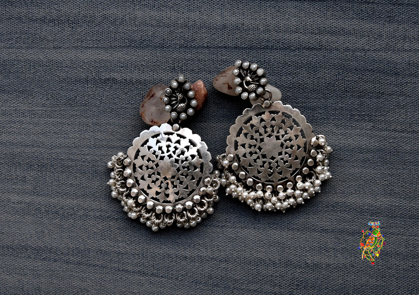 Royal Silver Jharonka Earrings