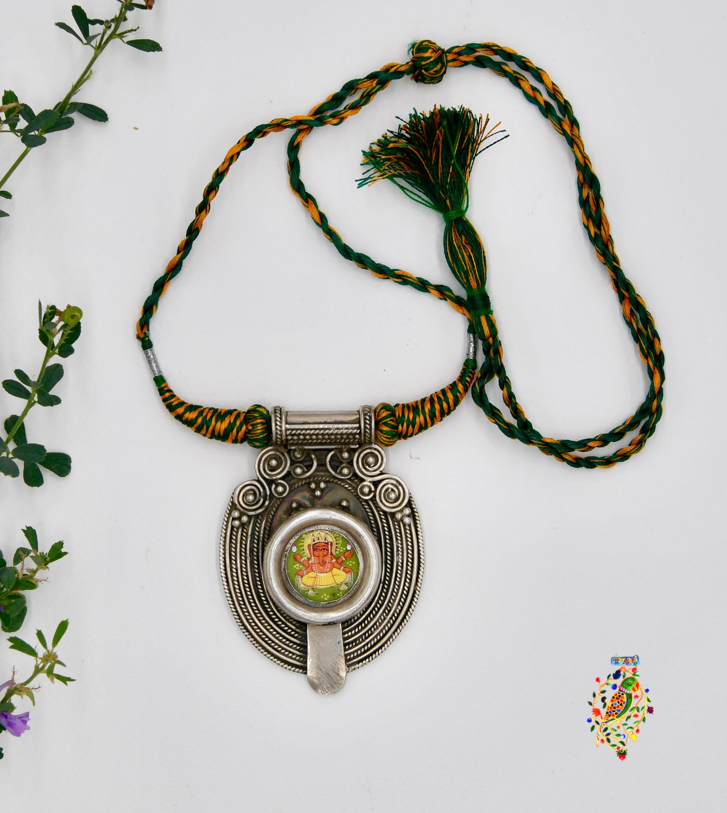 Ganesha Miniature Painting Necklace