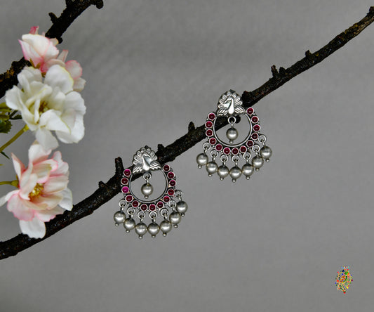 Peacock Dance Siver Earrings