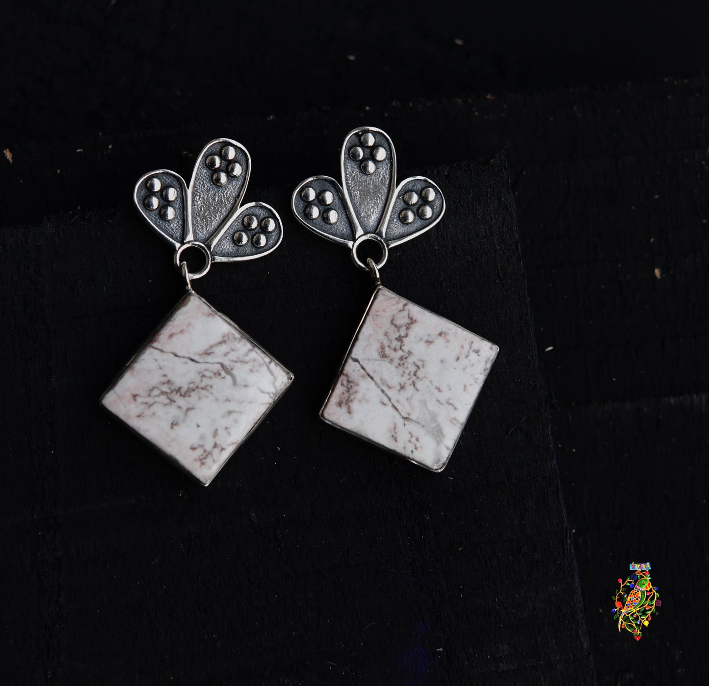 Ivory Agate Earrings