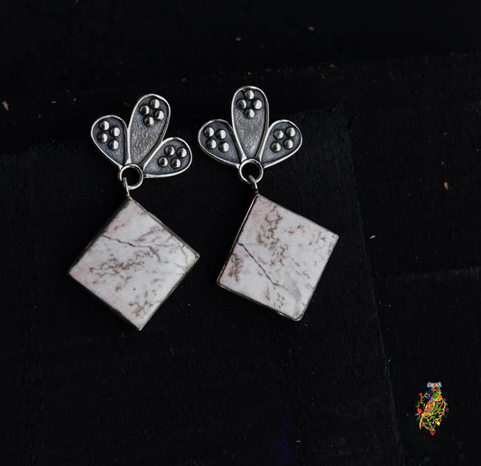 Ivory Agate Earrings