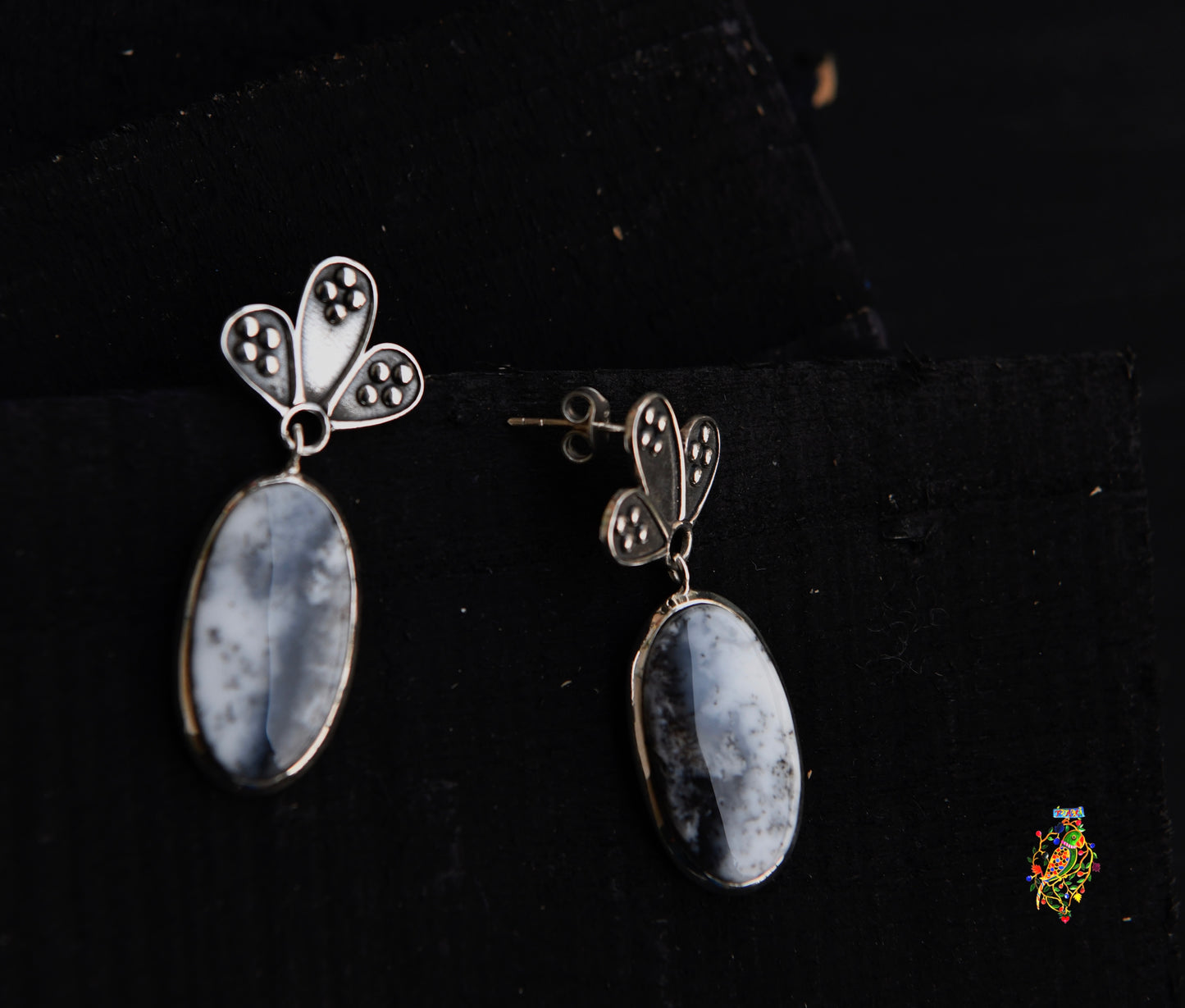 Grey Stone Earrings