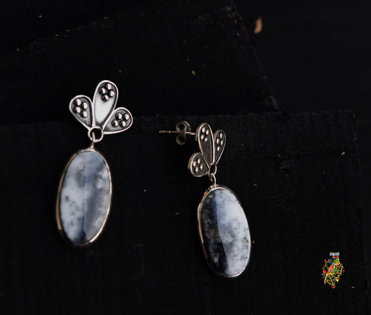 Grey Stone Earrings