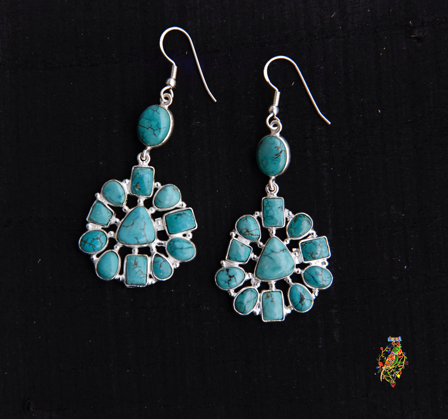 Turquoise Art Danglers