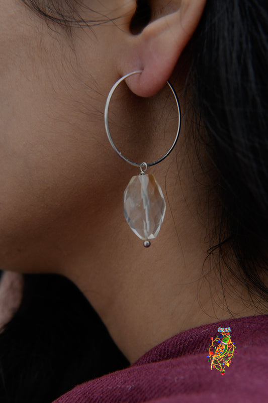 Tumbled Citrine Hoops