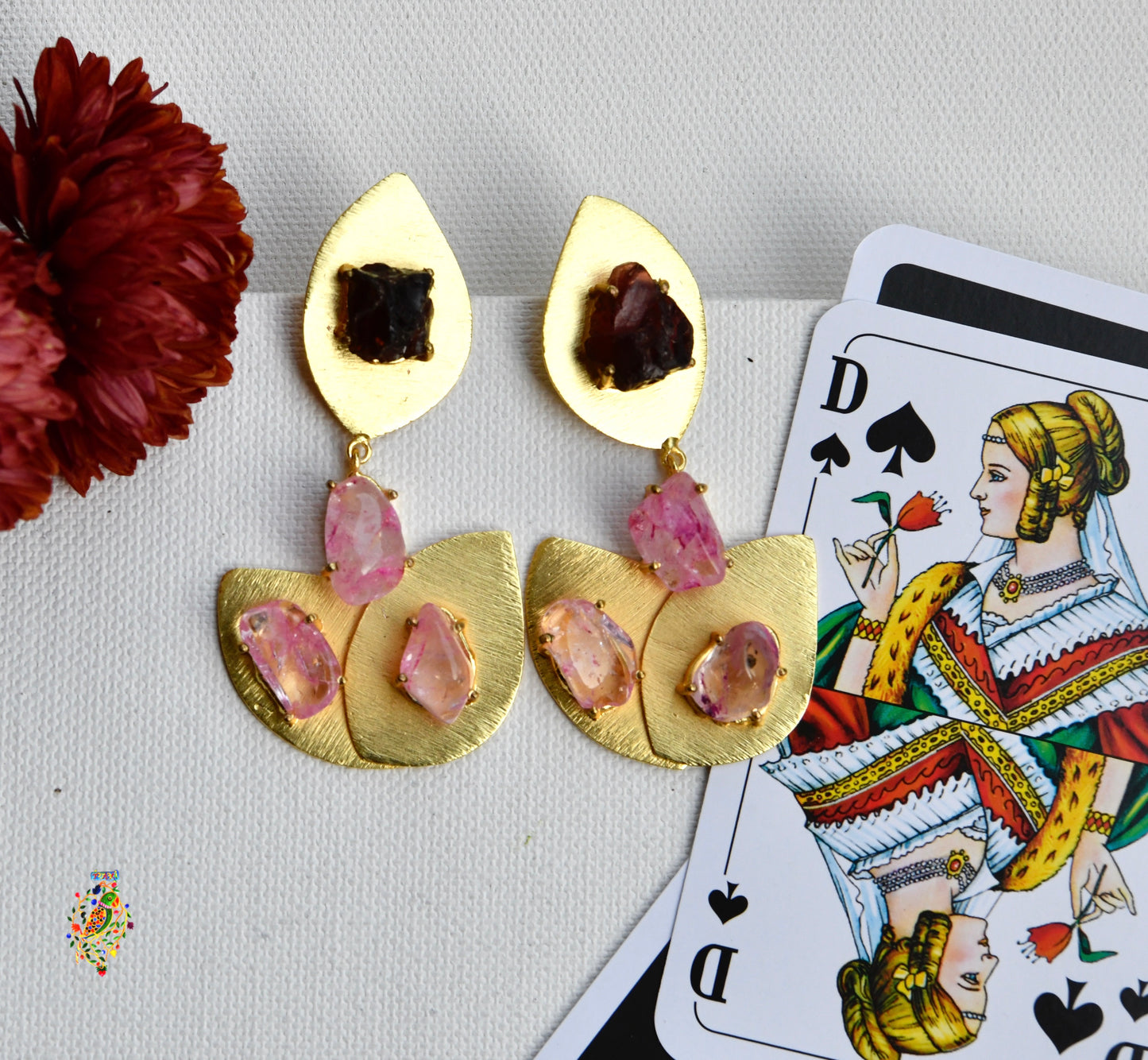 Rose Quartz Shades Danglers