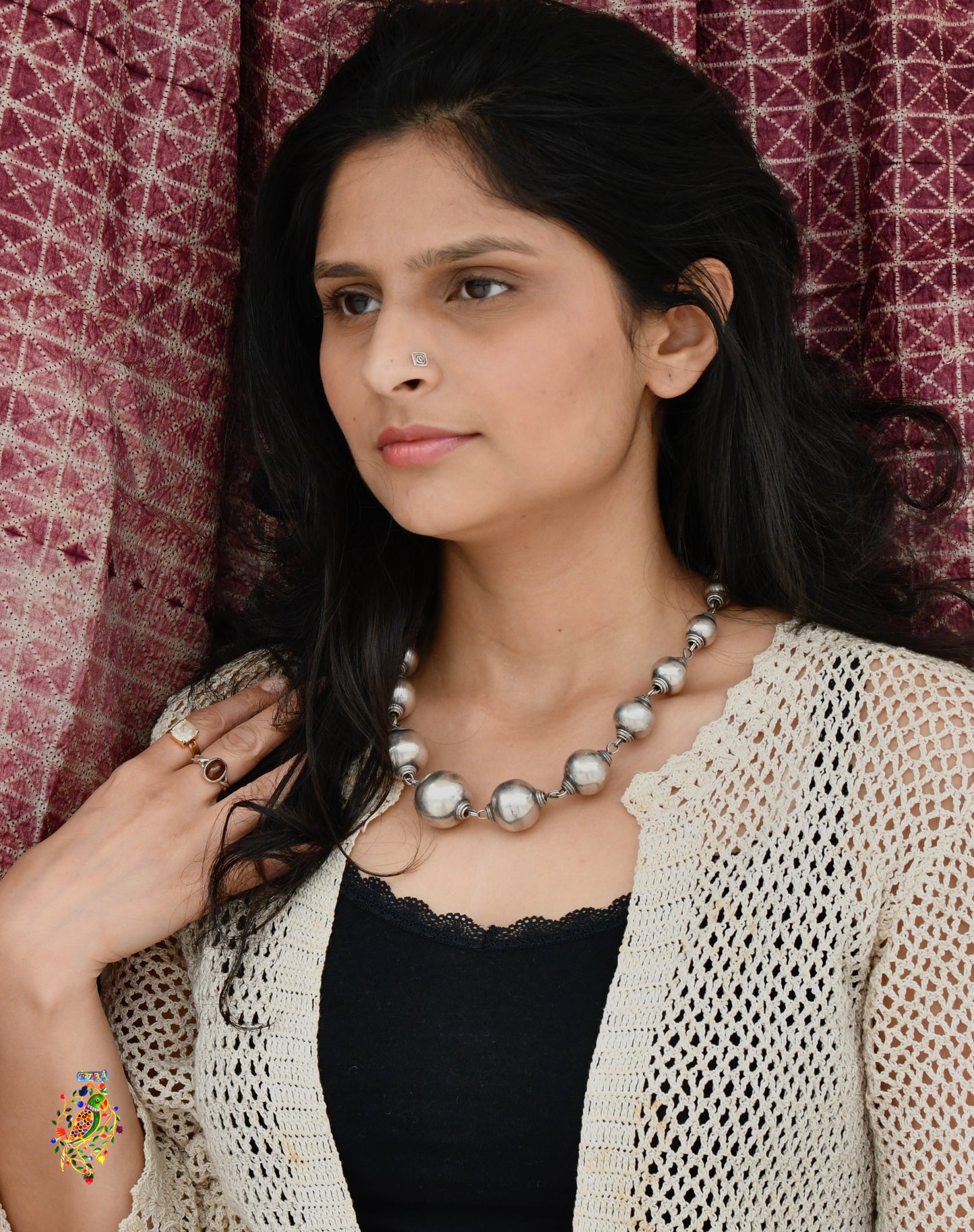Silver Linked Balls Necklace