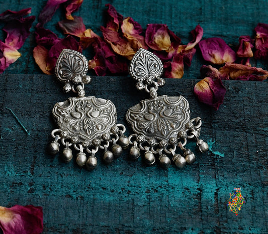 Hibiscus Drops Silver Earrings