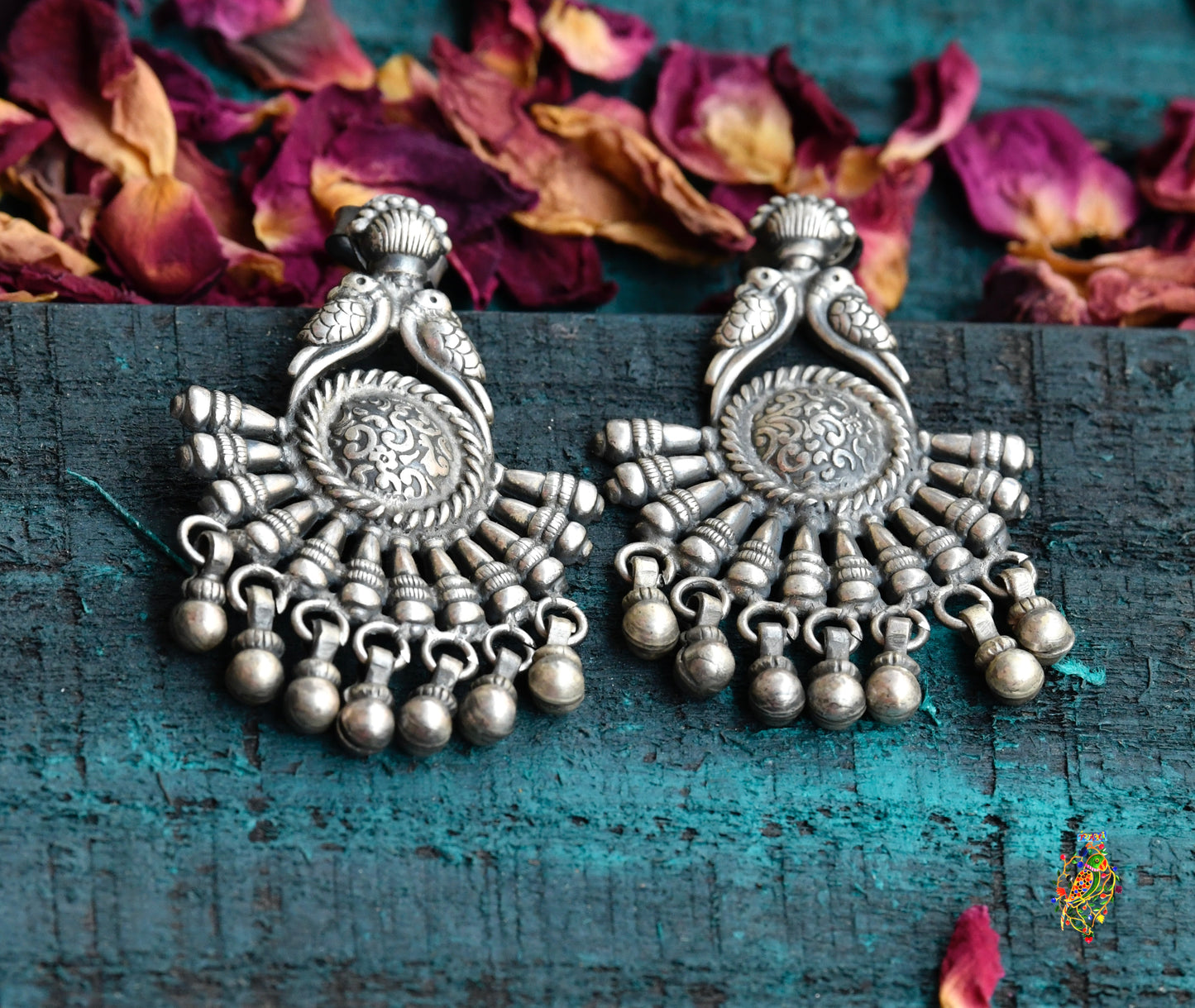 Totapari Hibiscus Silver Earrings