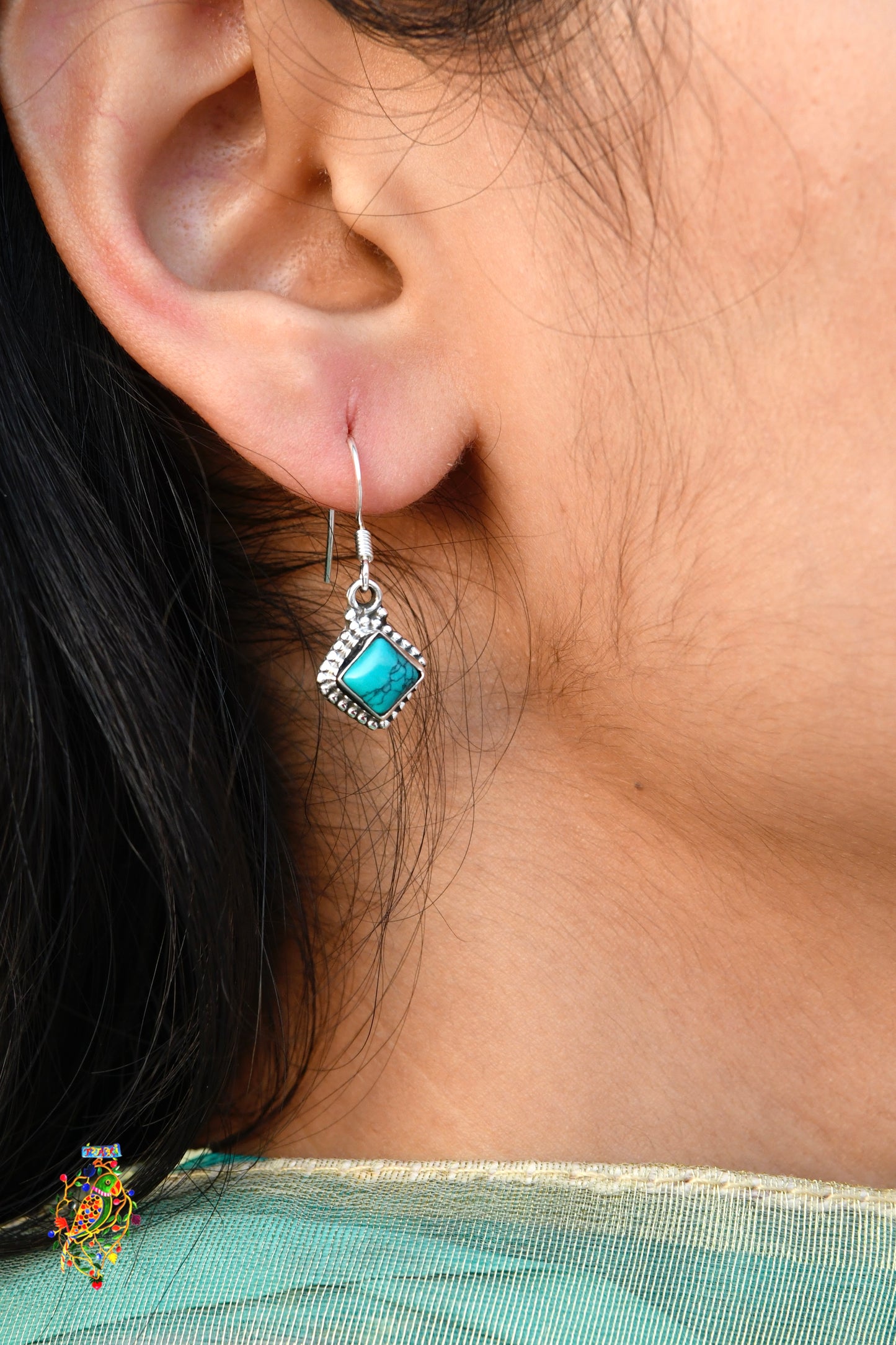 Turquoise Silver Drops
