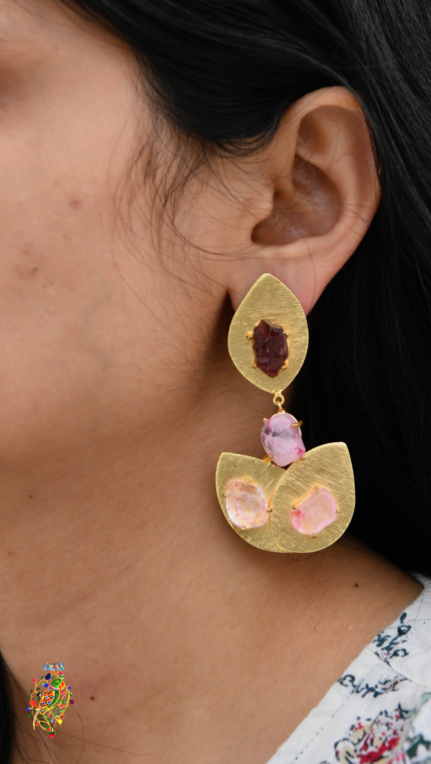 Rose Quartz Shades Danglers