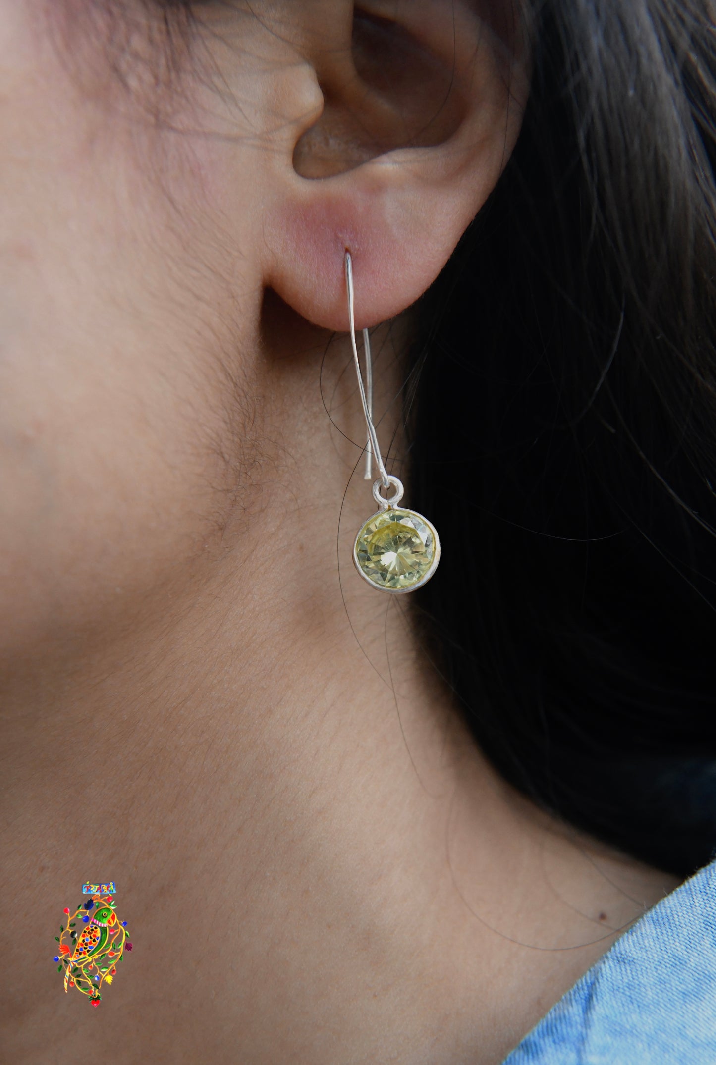 Citrine Full Moon Earrings