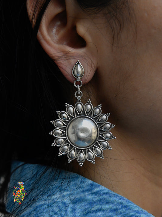 Sunflower Silver Danglers