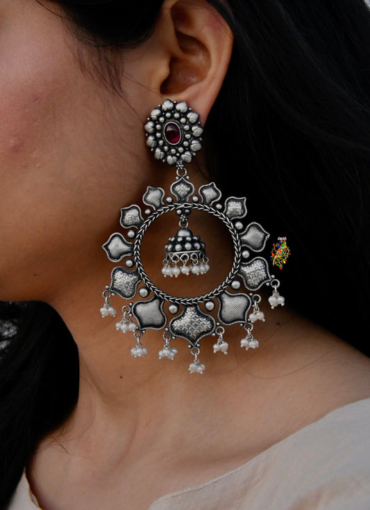 Hibiscus Series Festive Silver Earrings