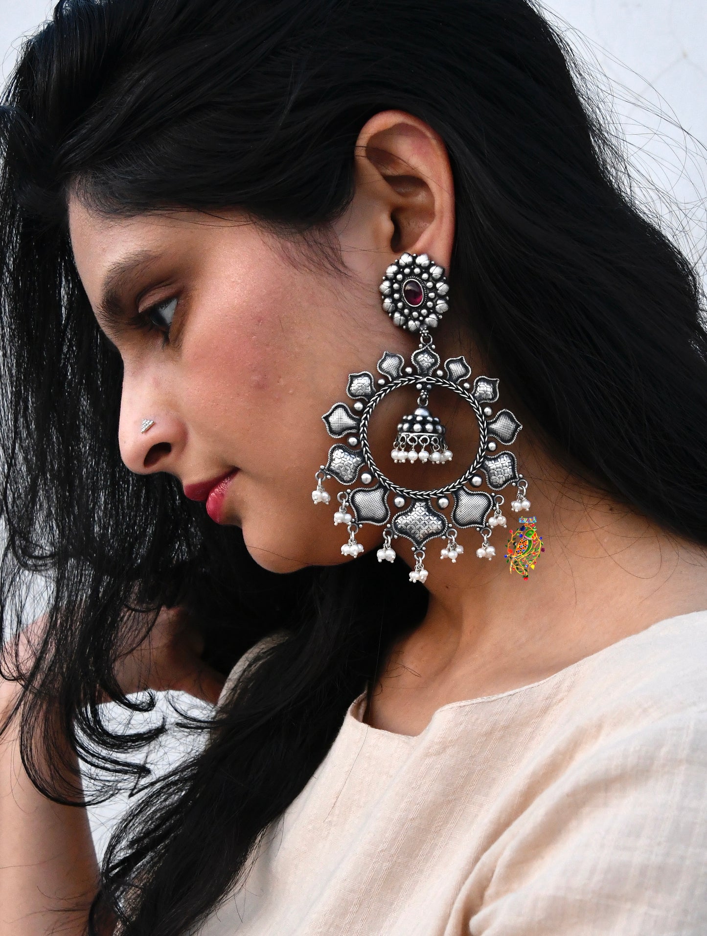 Hibiscus Series Festive Silver Earrings