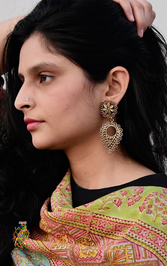 Filigree in Gold Plated Silver Earrings