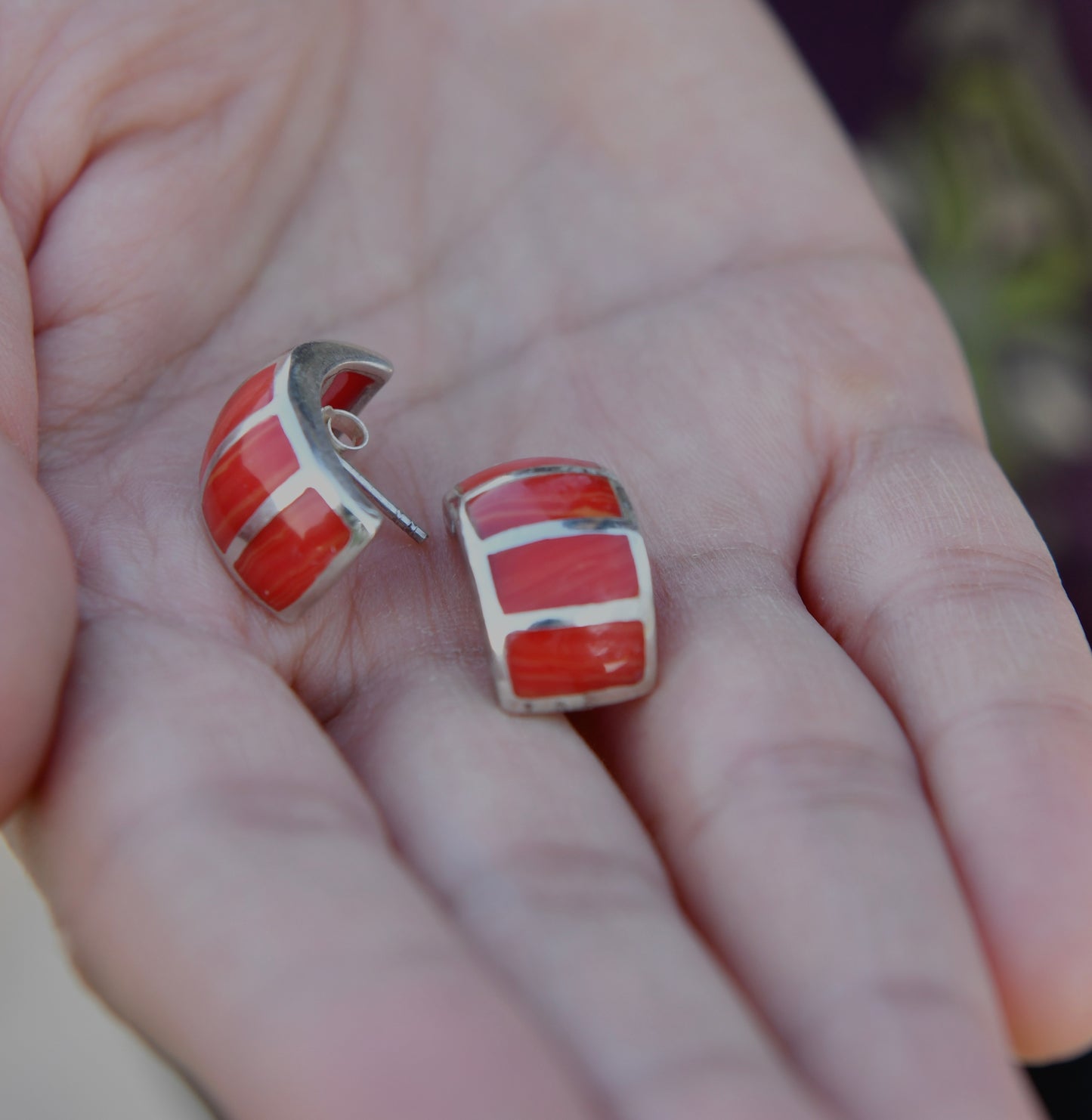 Mother-of-Pearl Small Half Hoops