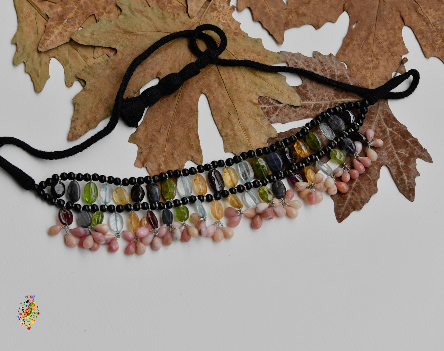 Natural Stones And Silver Designer Necklace