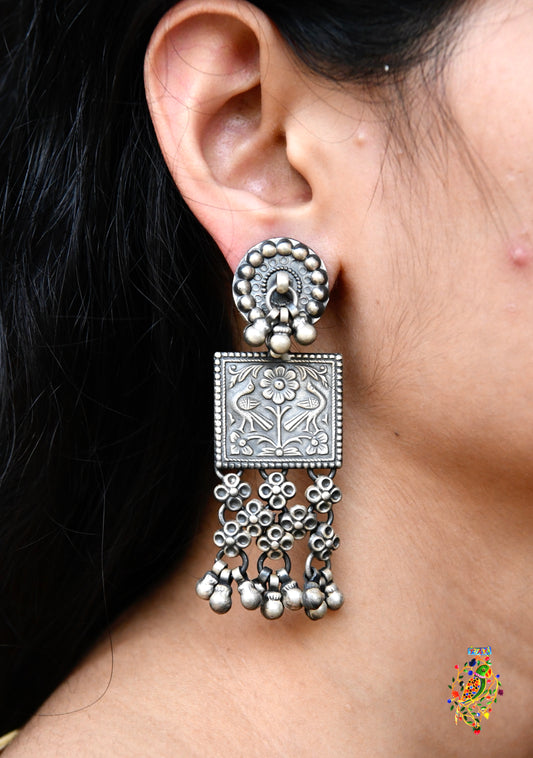 Hibiscus Flowers And Ghunghru Earrings