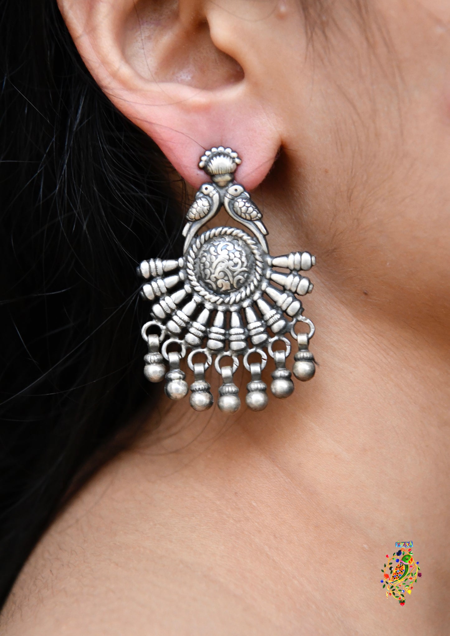Totapari Hibiscus Silver Earrings