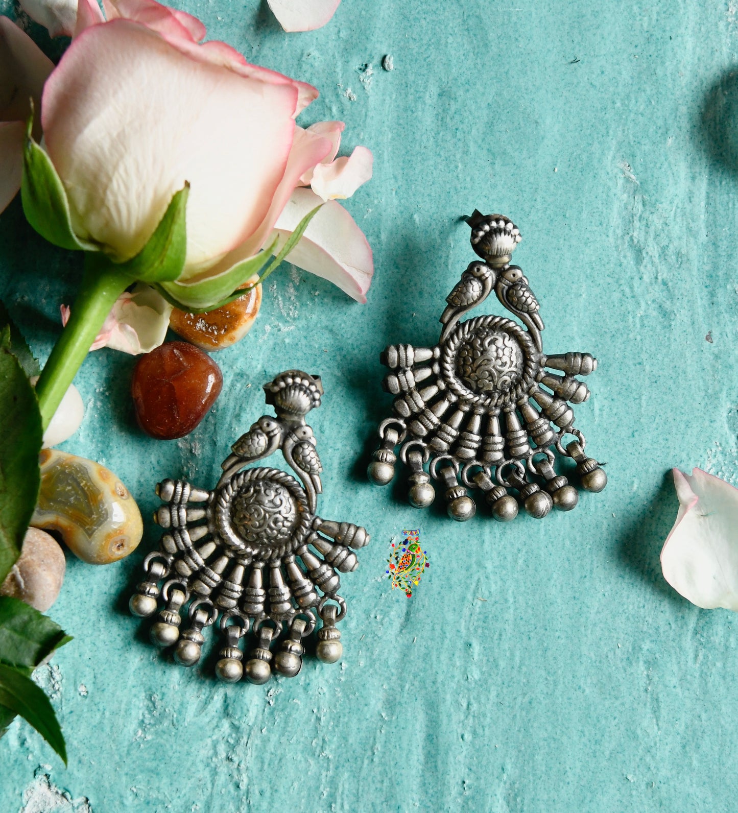 Totapari Hibiscus Silver Earrings