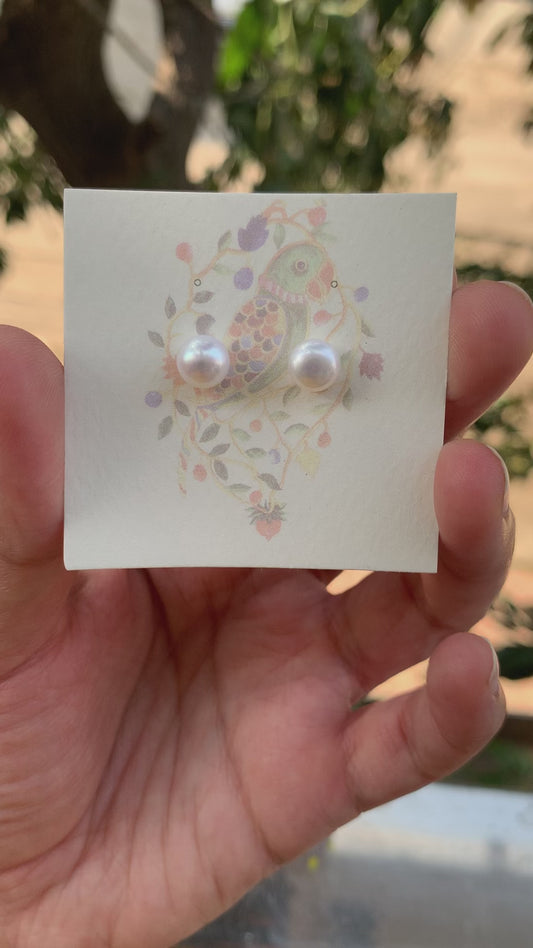 Freshwater Pearl Studs (8 mm)