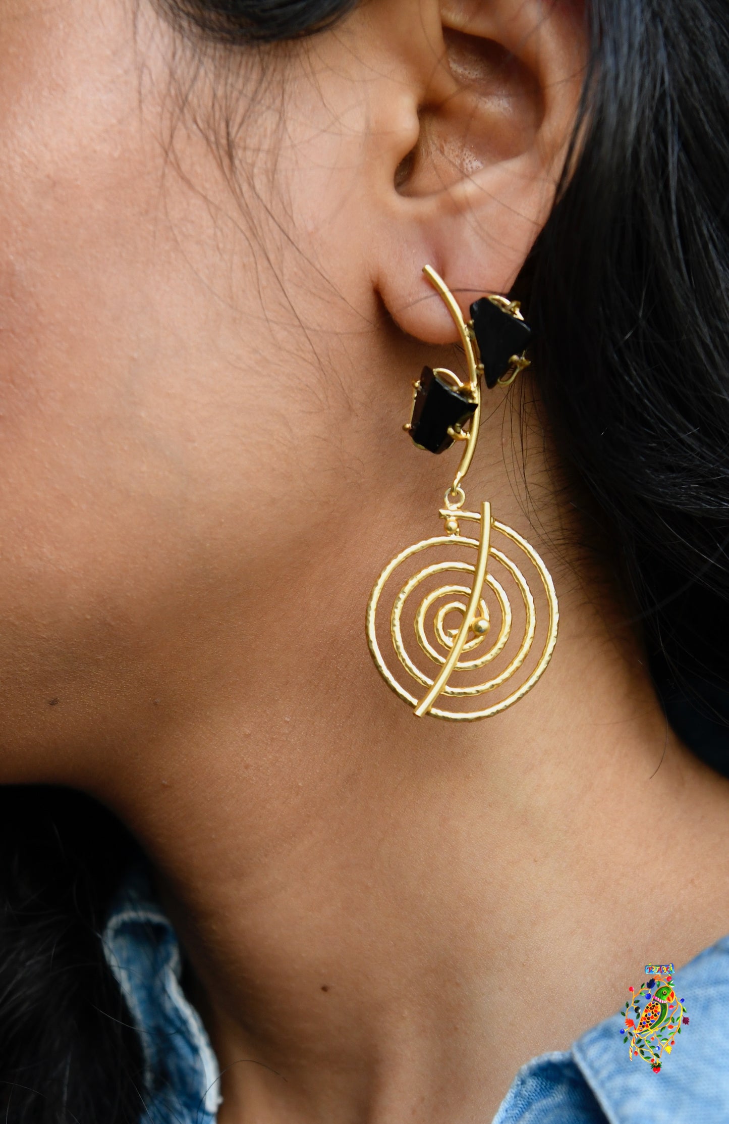 Stone and Spiral Danglers