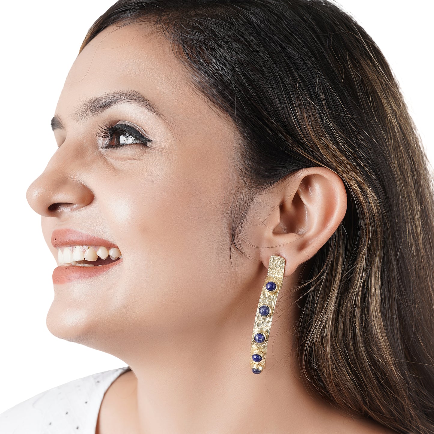 Lapis Lazuli Half Hoops