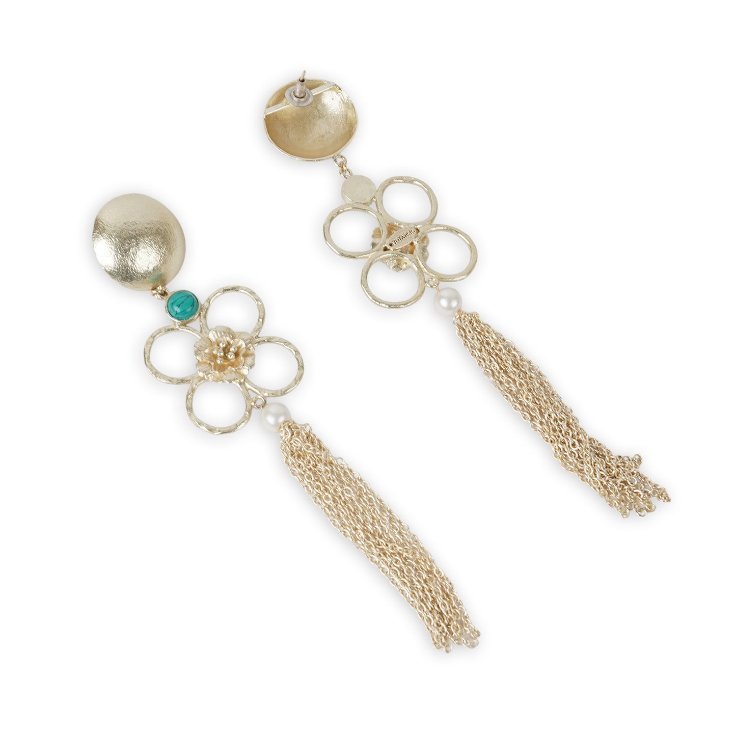 Turquoise Pearl Fall Danglers