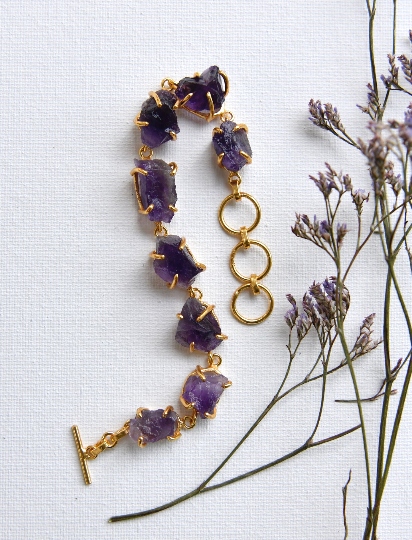 Uncut Amethyst Bracelet