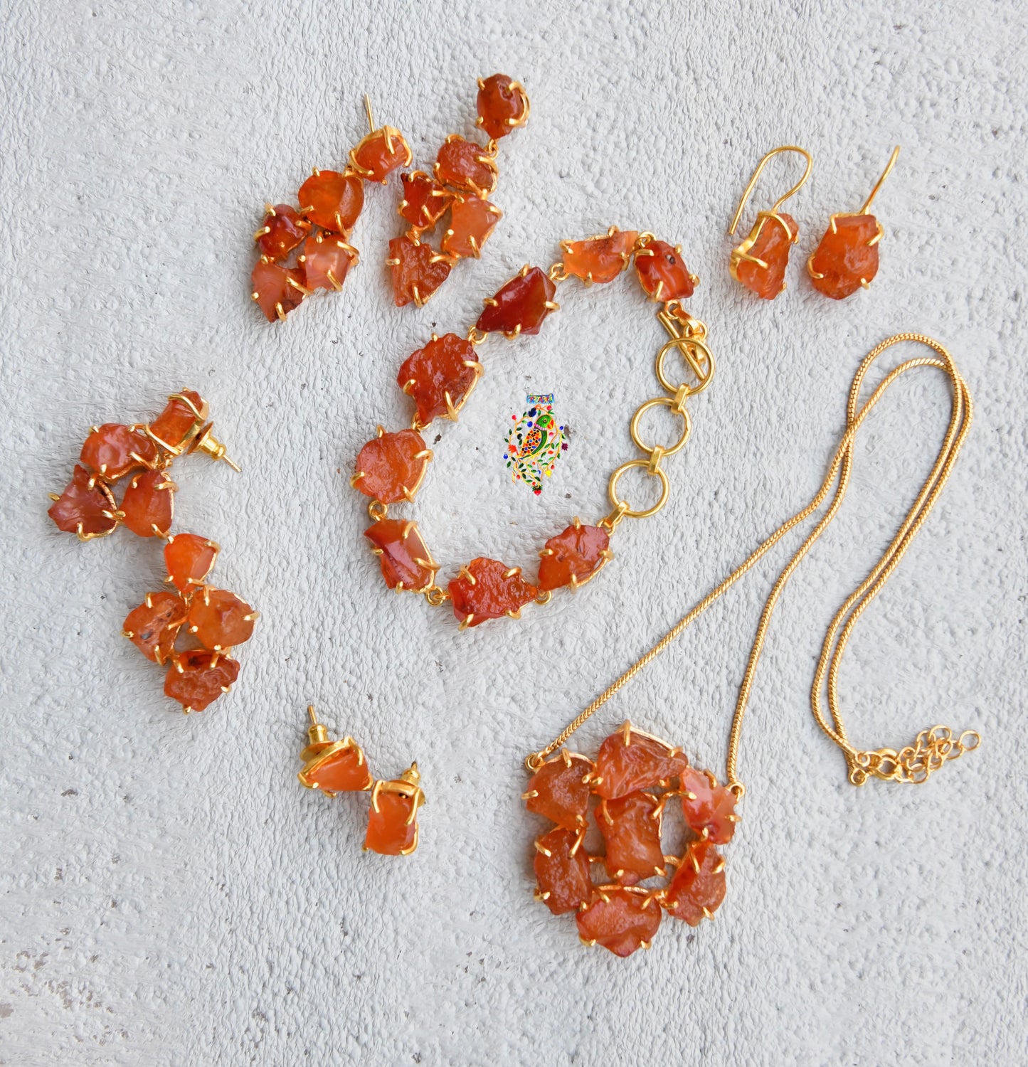Carnelian Danglers (5 stones)
