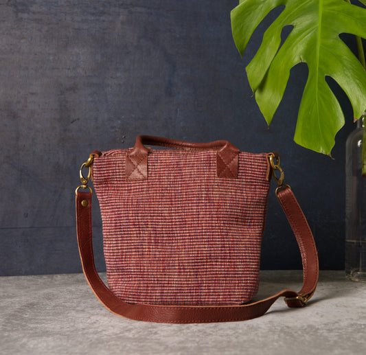 Red Wine Jute Mini Tote