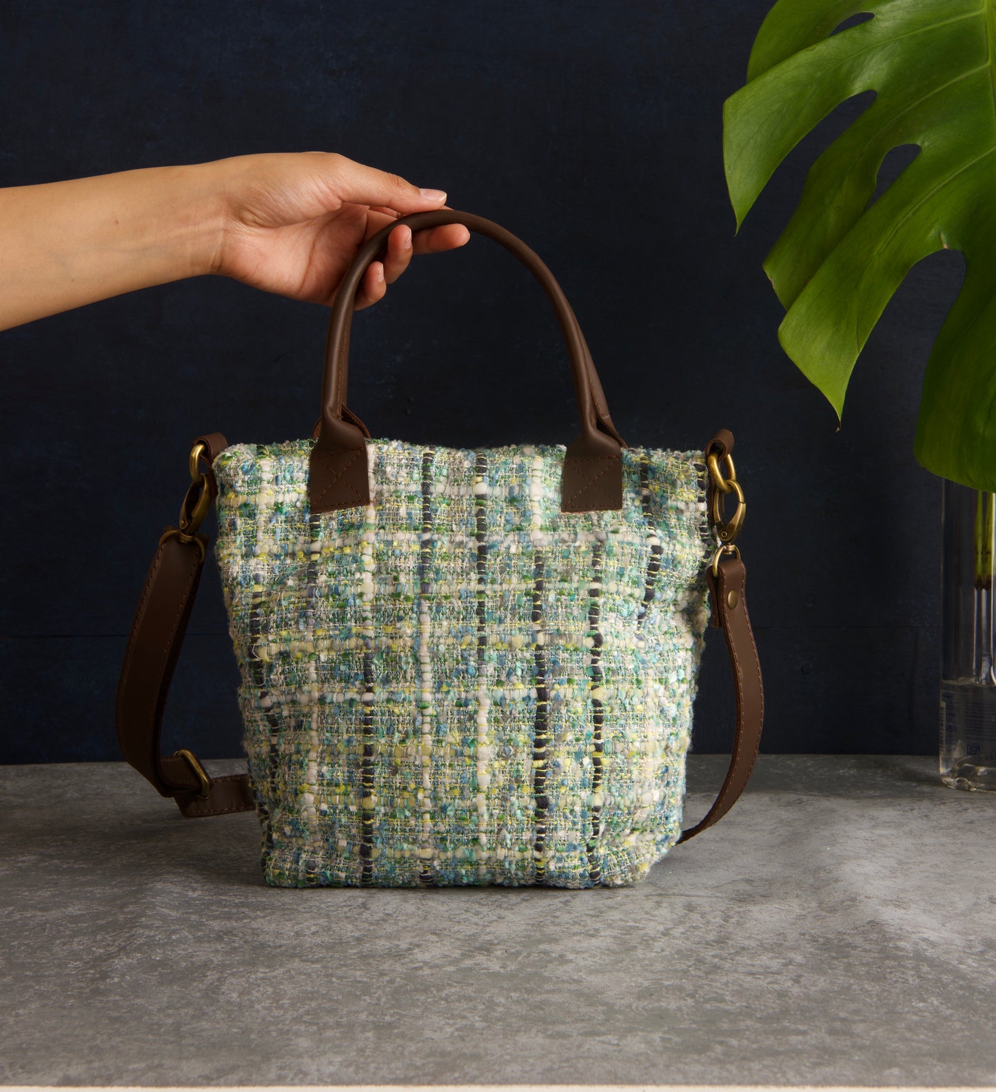 Pastel Green Silk Mini Tote