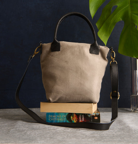 Grey Velvet Mini Tote