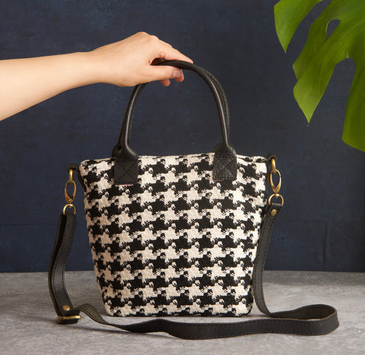 Checkered Silk Mini Tote