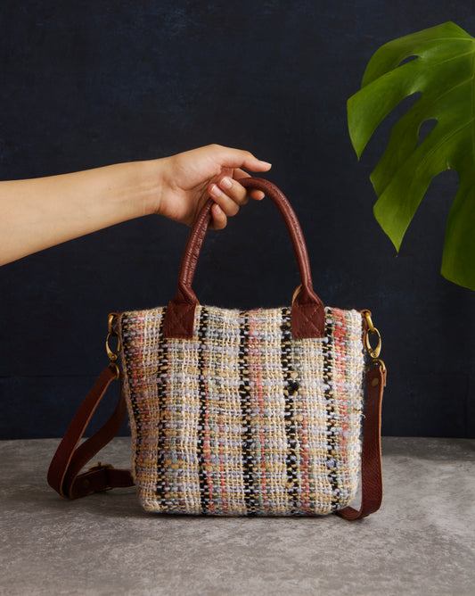 Silk Striped Mini Tote