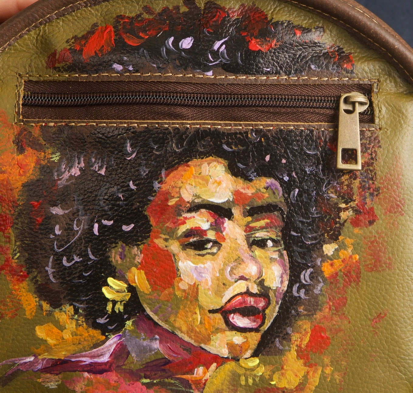 Femme Handpainted Rustic Leather Bag