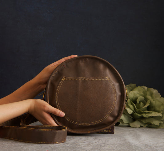 Tigress Handpainted Rustic Leather Bag