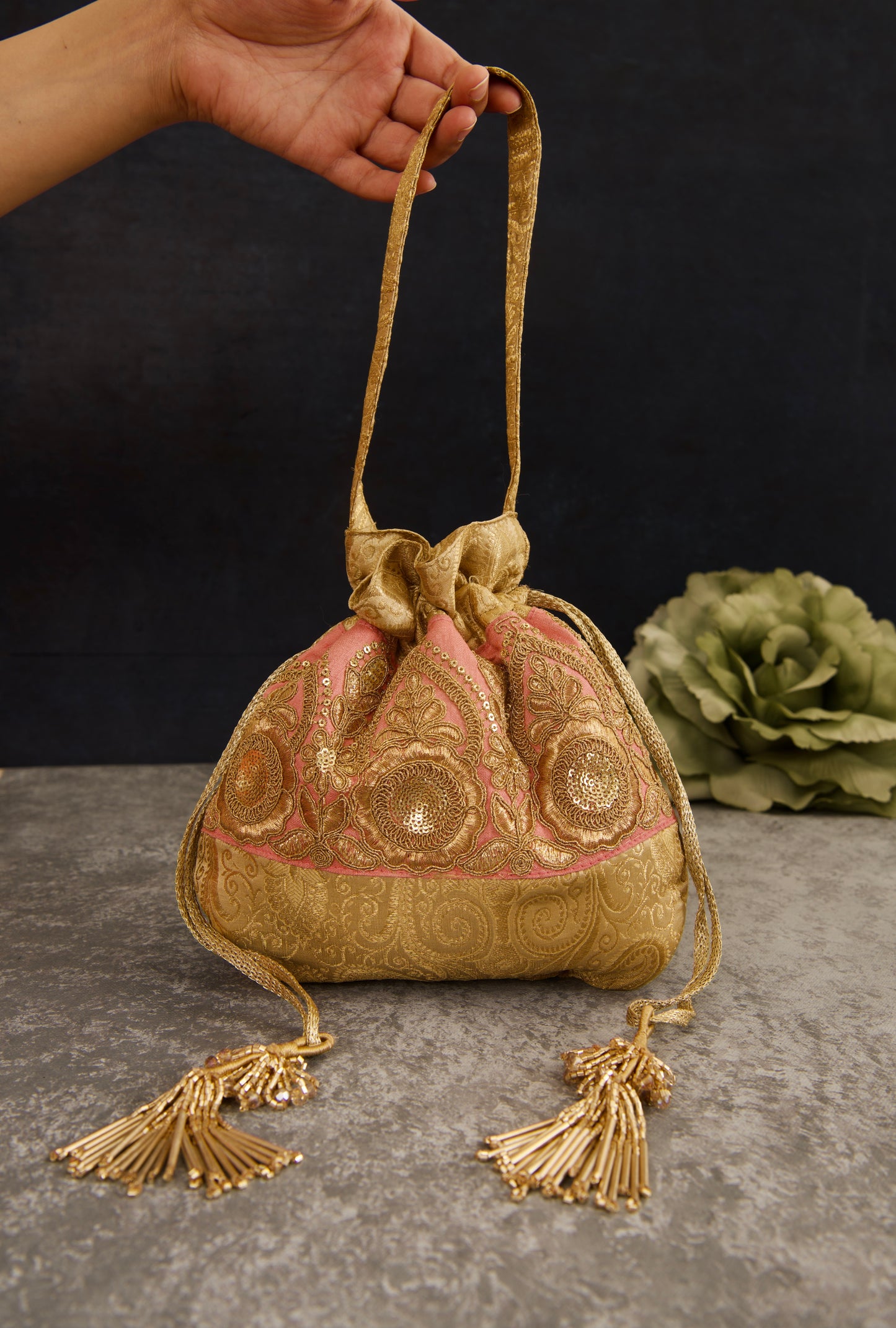 Golden Brocade Luxurious Potli II