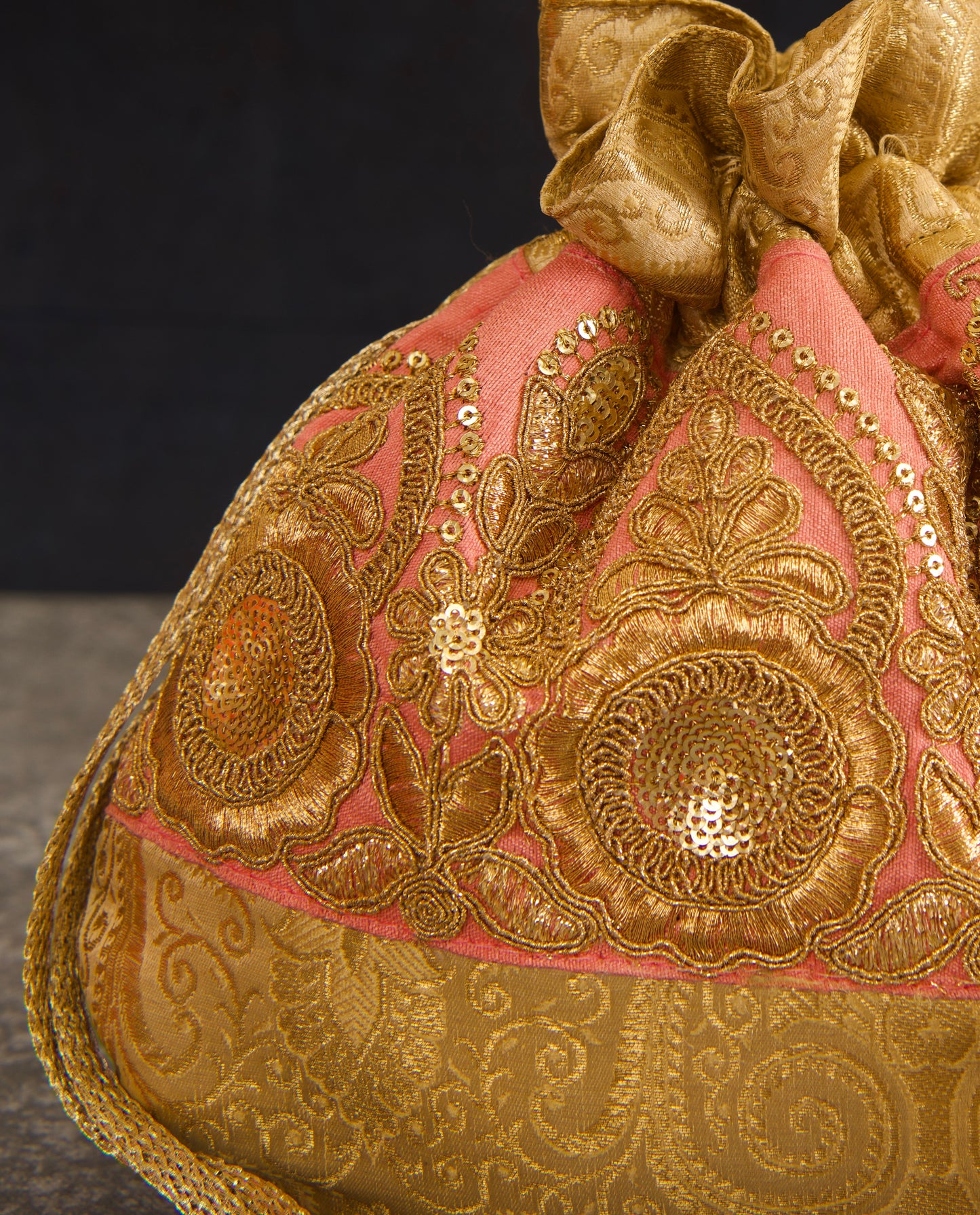 Golden Brocade Luxurious Potli II