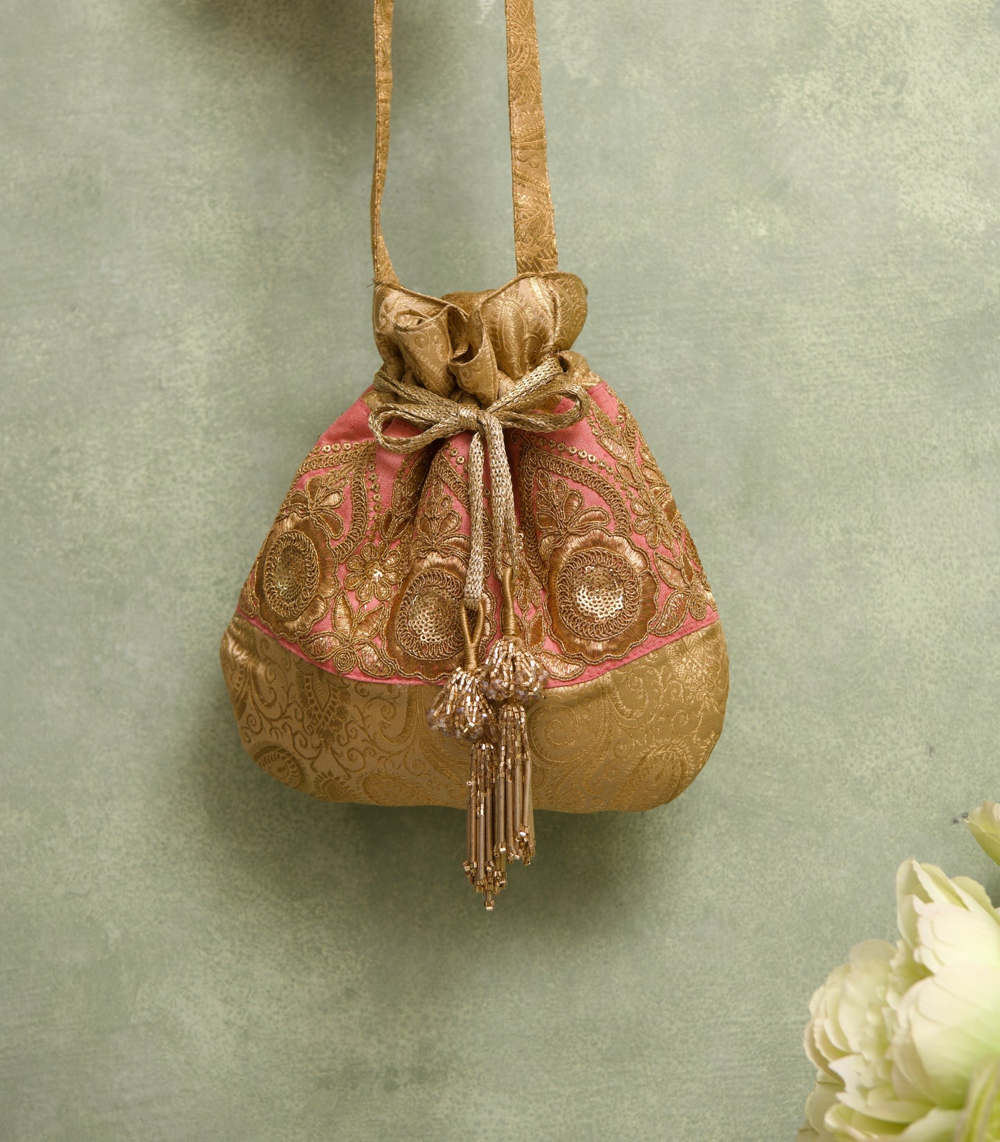 Golden Brocade Luxurious Potli II