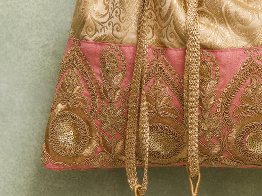 Golden Brocade Luxurious Potli