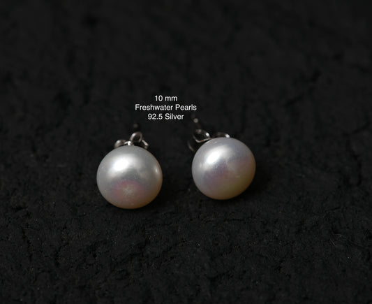 Freshwater Pearl Studs (10 mm)