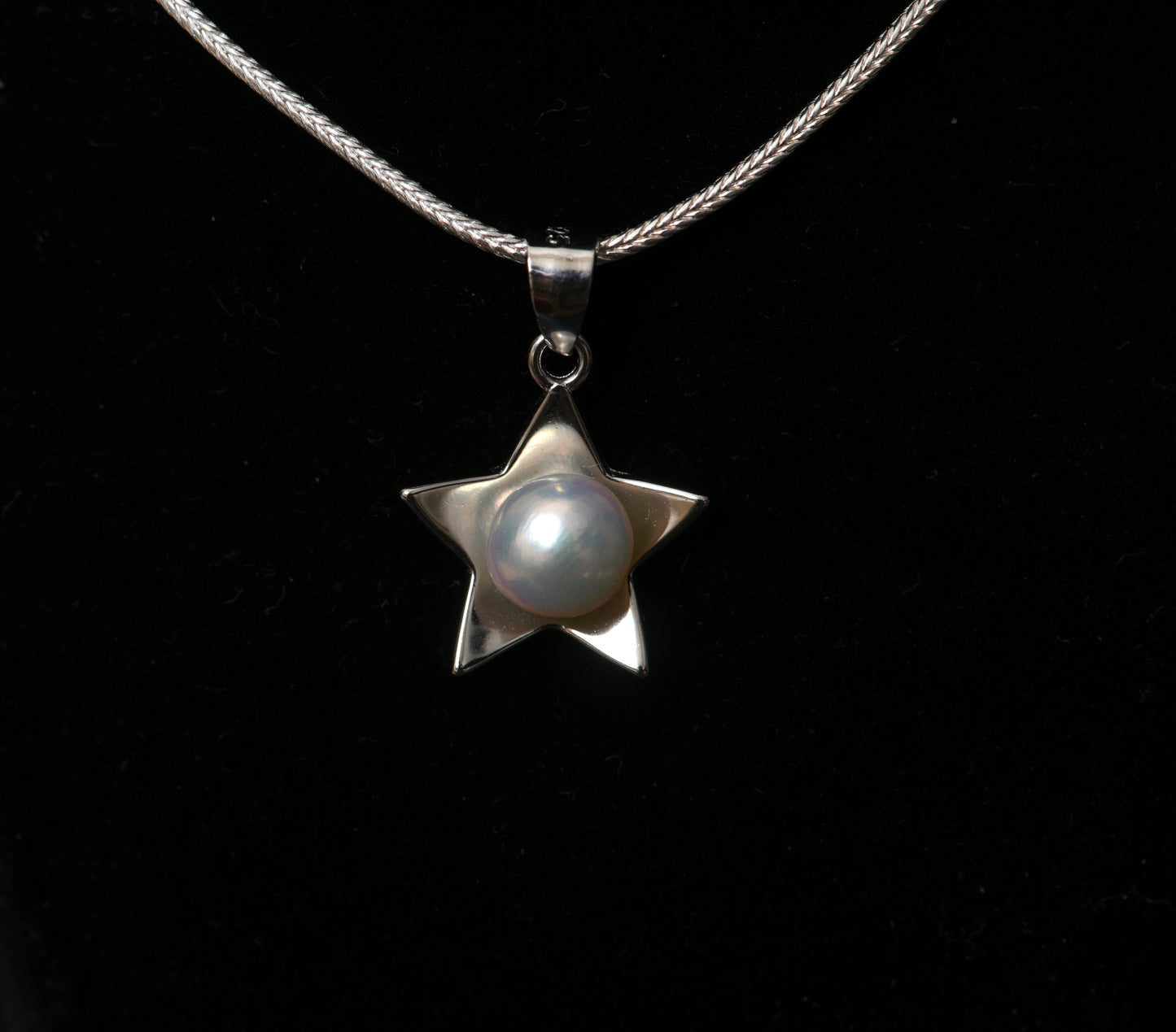 Pearl Star Pendant Set with Chain